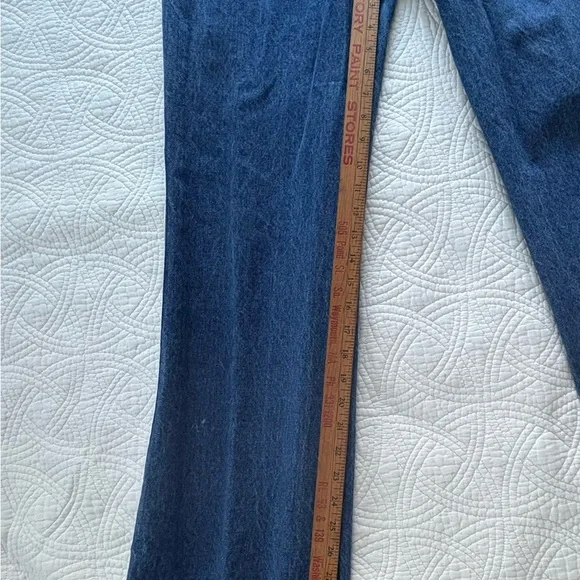 Vintage Denim with Black and White Stripes High Rise wife Leg Large NAVI - Picture 8 of 13